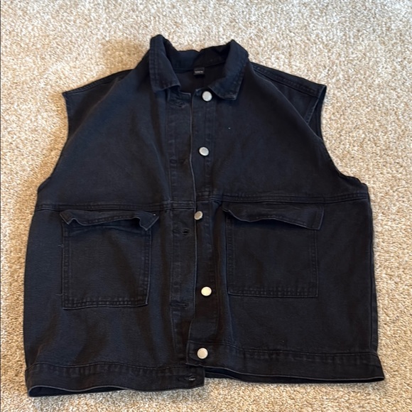 SHEIN Black Denim Vest - Picture 1 of 2